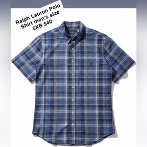 Polo by Ralph Lauren Men's Navy and White Plaid Shirt